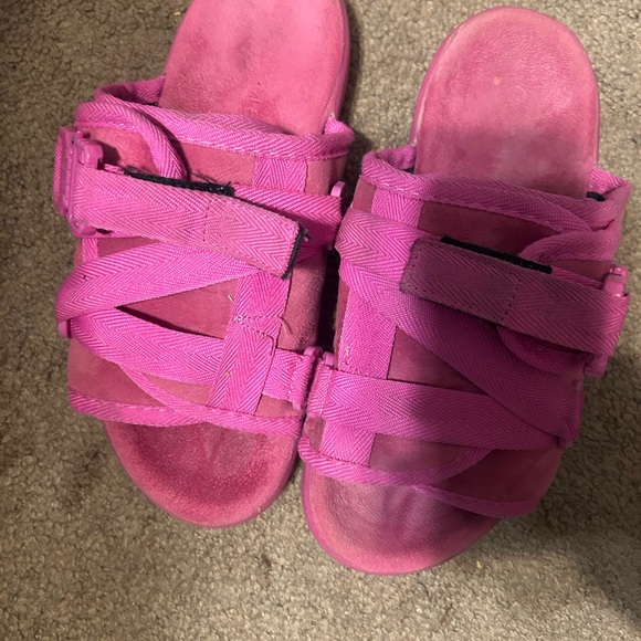 Pink suede Draco slides - Picture 3 of 4
